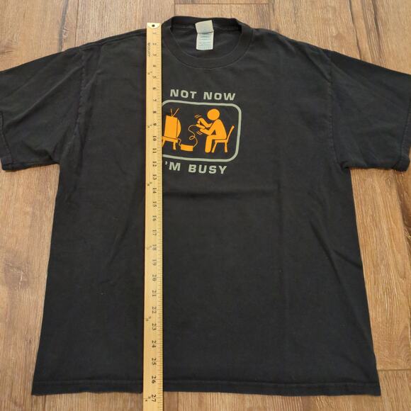 VTG Not Now I'm Busy Gamer Adult Large Shirt Xbox PlayStation Nintendo Tech Y2K - Picture 4 of 6